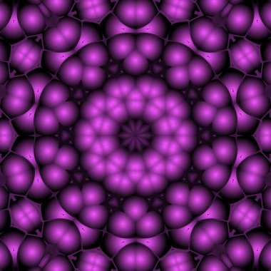 Dijital illüstrasyon, geometrik soyut renkli kaleydoskop simetrik desen ve gradyan etkisi. Klasik güzel dekoratif arkaplan