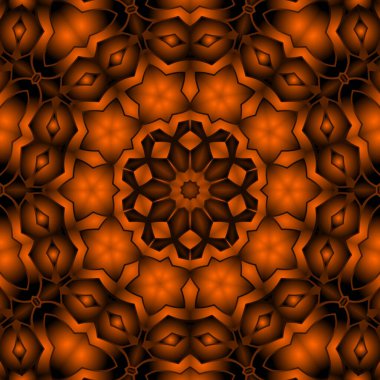 Dijital illüstrasyon, geometrik soyut renkli kaleydoskop simetrik desen ve gradyan etkisi. Klasik güzel dekoratif arkaplan