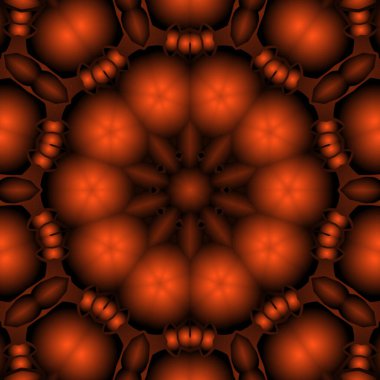 Dijital illüstrasyon, geometrik soyut renkli kaleydoskop simetrik desen ve gradyan etkisi. Klasik güzel dekoratif arkaplan