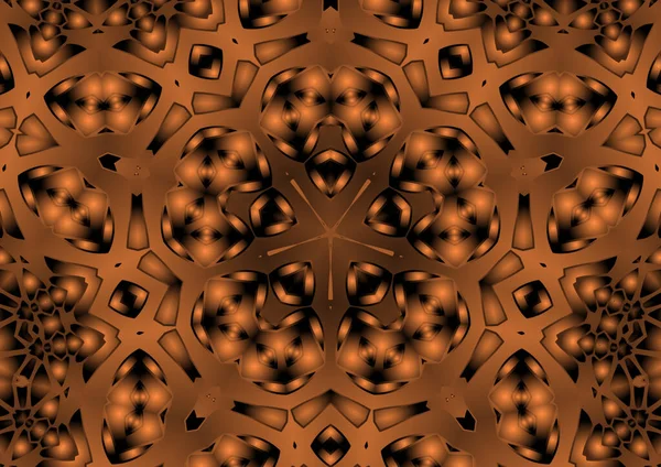 Digitale Illustration Geometrische Abstrakte Bunte Kaleidoskop Symmetrische Muster Mit Gradienten — Stockfoto