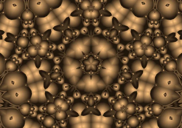 Dijital illüstrasyon, geometrik soyut renkli kaleydoskop simetrik desen ve gradyan etkisi. Klasik güzel dekoratif arkaplan