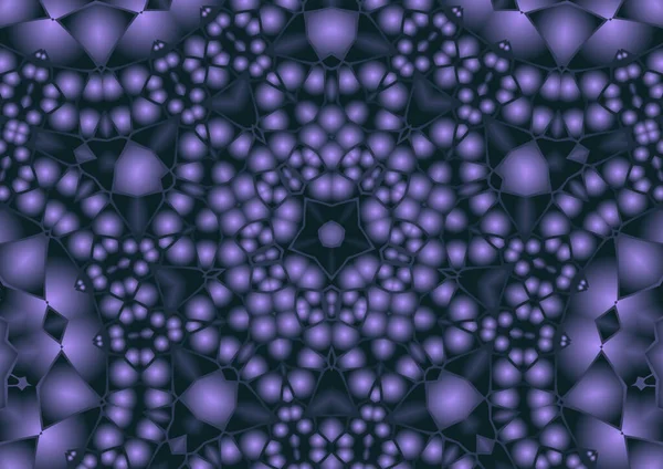 Dijital illüstrasyon, geometrik soyut renkli kaleydoskop simetrik desen ve gradyan etkisi. Klasik güzel dekoratif arkaplan