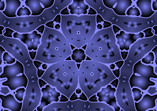 Ilustração Digital Geométrico Abstrato Colorido Caleidoscópio Padrão Simétrico Com Efeito — Fotografia de Stock