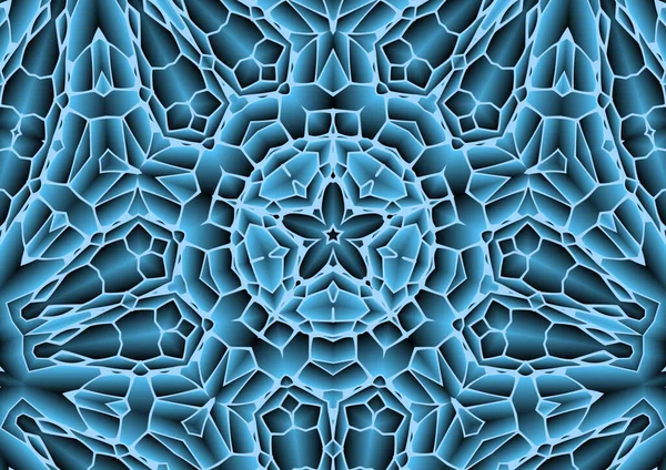 Digitální Ilustrace Geometrický Abstraktní Barevný Kaleidoskop Symetrický Obrazec Efektem Gradientu — Stock fotografie