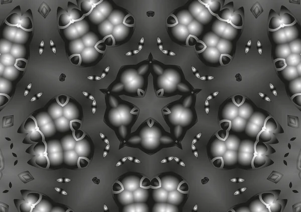 Ilustración Digital Caleidoscopio Abstracto Geométrico Patrón Simétrico Con Efecto Gradiente — Foto de Stock