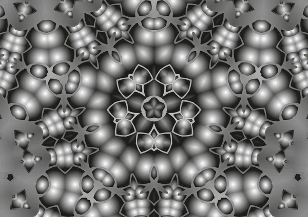 Illustrazione Digitale Caleidoscopio Astratto Geometrico Modello Simmetrico Con Effetto Gradiente — Foto Stock