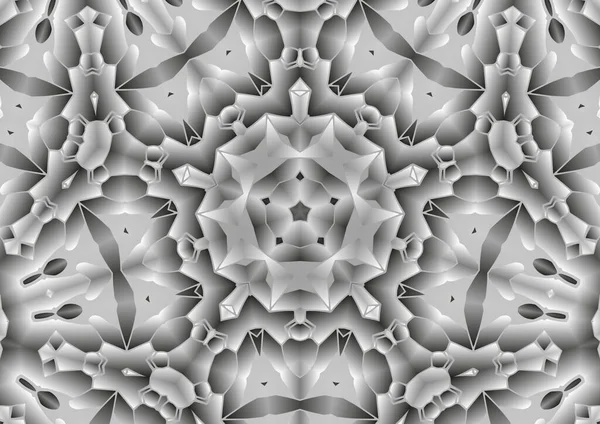 Digitale Illustration Geometrisches Abstraktes Kaleidoskop Symmetrisches Muster Mit Gradienten Effekt — Stockfoto