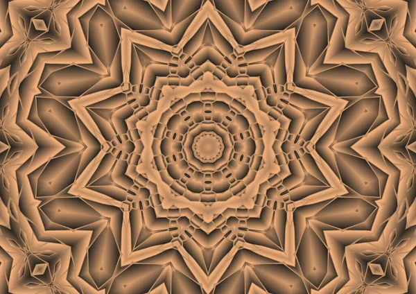 Digitális Illusztráció Geometrikus Absztrakt Színes Kaleidoszkóp Szimmetrikus Minta Gradiens Hatással — Stock Fotó