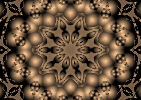 Digitale Illustration Geometrische Abstrakte Bunte Kaleidoskop Symmetrische Muster Mit Gradienten — Stockfoto