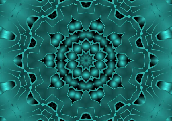 Illustrazione Digitale Geometrico Astratto Colorato Caleidoscopio Modello Simmetrico Con Effetto — Foto Stock