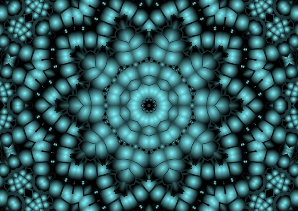 Illustrazione Digitale Geometrico Astratto Colorato Caleidoscopio Modello Simmetrico Con Effetto — Foto Stock