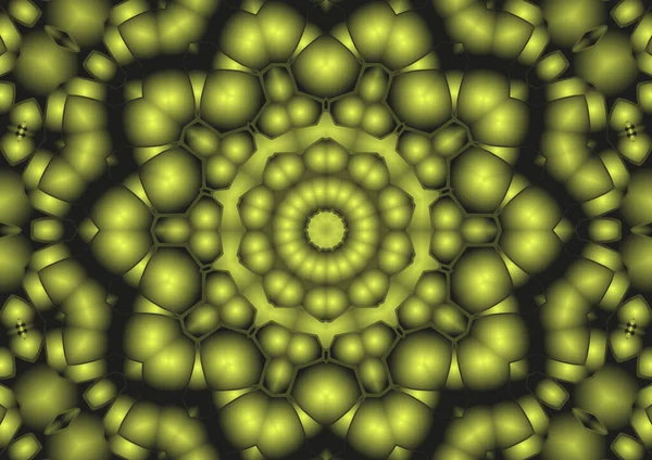 Dijital illüstrasyon, geometrik soyut renkli kaleydoskop simetrik desen ve gradyan etkisi. Klasik güzel dekoratif arkaplan