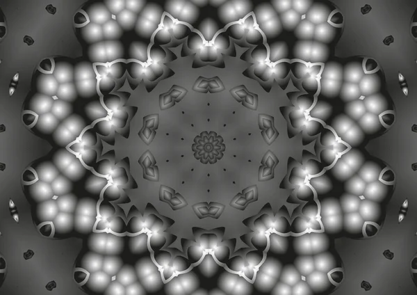 Digital Illustration Geometric Abstract Kaleidoscope Symmetrical Pattern Gradient Effect Vintage — Stock Photo, Image