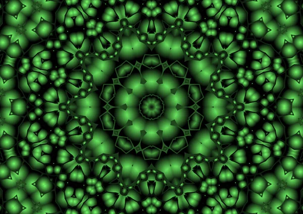 Digital Illustration Geometriska Abstrakta Färgglada Kalejdoskop Symmetriska Mönster Med Lutning — Stockfoto