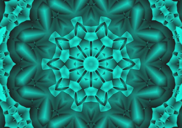 Digitální Ilustrace Geometrický Abstraktní Barevný Kaleidoskop Symetrický Obrazec Efektem Gradientu — Stock fotografie