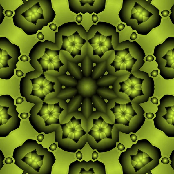 Digitale Illustration Geometrische Abstrakte Bunte Kaleidoskop Symmetrische Muster Mit Gradienten — Stockfoto