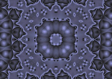 Dijital illüstrasyon, geometrik soyut renkli kaleydoskop simetrik desen ve gradyan etkisi. Klasik güzel dekoratif arkaplan