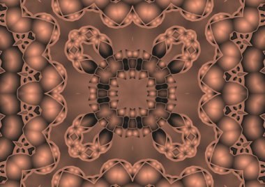 Dijital illüstrasyon, geometrik soyut renkli kaleydoskop simetrik desen ve gradyan etkisi. Klasik güzel dekoratif arkaplan