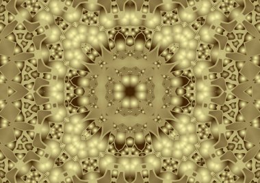 Dijital illüstrasyon, geometrik soyut renkli kaleydoskop simetrik desen ve gradyan etkisi. Klasik güzel dekoratif arkaplan