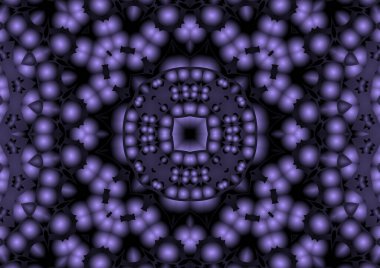 Dijital illüstrasyon, geometrik soyut renkli kaleydoskop simetrik desen ve gradyan etkisi. Klasik güzel dekoratif arkaplan