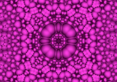 Dijital illüstrasyon, geometrik soyut renkli kaleydoskop simetrik desen ve gradyan etkisi. Klasik güzel dekoratif arkaplan