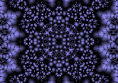 Dijital illüstrasyon, geometrik soyut renkli kaleydoskop simetrik desen ve gradyan etkisi. Klasik güzel dekoratif arkaplan