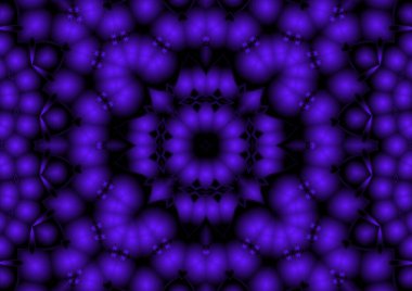 Dijital illüstrasyon, geometrik soyut renkli kaleydoskop simetrik desen ve gradyan etkisi. Klasik güzel dekoratif arkaplan