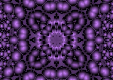 Dijital illüstrasyon, geometrik soyut renkli kaleydoskop simetrik desen ve gradyan etkisi. Klasik güzel dekoratif arkaplan