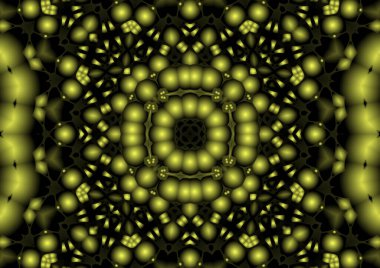 Dijital illüstrasyon, geometrik soyut renkli kaleydoskop simetrik desen ve gradyan etkisi. Klasik güzel dekoratif arkaplan