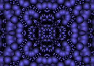 Dijital illüstrasyon, geometrik soyut renkli kaleydoskop simetrik desen ve gradyan etkisi. Klasik güzel dekoratif arkaplan