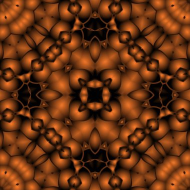 Dijital illüstrasyon, geometrik soyut renkli kaleydoskop simetrik desen ve gradyan etkisi. Klasik güzel dekoratif arkaplan