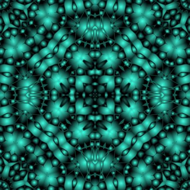 Dijital illüstrasyon, geometrik soyut renkli kaleydoskop simetrik desen ve gradyan etkisi. Klasik güzel dekoratif arkaplan