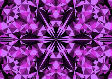 Geometrik soyut kaleydoskopik simetrik desenli klasik dekoratif pembe arkaplan