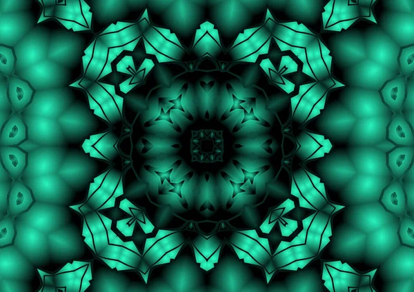 Digital Illustration Geometric Abstract Colorful Kaleidoscope Symmetrical Pattern Gradient Effect — Stock Photo, Image