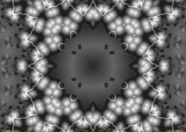 Ilustración Digital Caleidoscopio Abstracto Geométrico Patrón Simétrico Con Efecto Gradiente — Foto de Stock