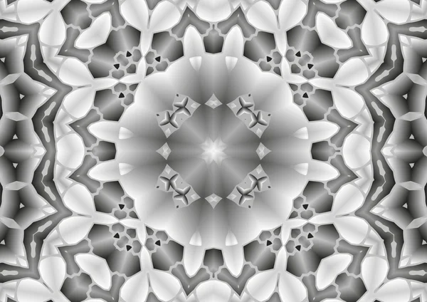 Illustration Numérique Motif Géométrique Abstrait Kaléidoscope Symétrique Avec Effet Dégradé — Photo