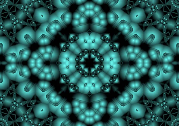 Ilustracja Cyfrowa Geometryczny Abstrakcyjny Kolorowy Kalejdoskop Symetryczny Wzór Efektem Gradientowym — Zdjęcie stockowe