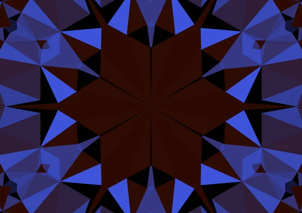 Vintage Διακοσμητικό Μπλε Φόντο Γεωμετρικό Αφηρημένο Καλειδοσκοπικό Συμμετρικό Μοτίβο — Φωτογραφία Αρχείου