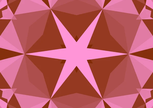 Vintage decorative pink background with geometric abstract kaleidoscopic symmetrical pattern