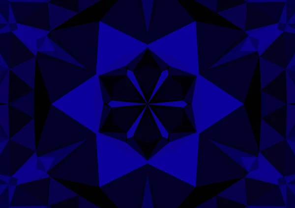 Vintage Decoratieve Blauwe Achtergrond Met Geometrische Abstracte Caleidoscopische Symmetrische Patroon — Stockfoto