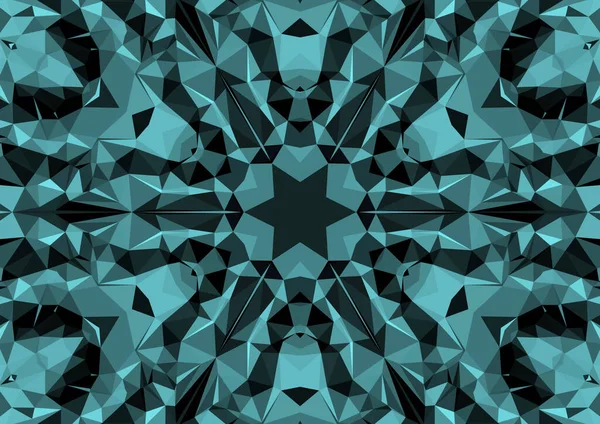 Vintage Dekorativen Blauen Hintergrund Mit Geometrischen Abstrakten Kaleidoskopischen Symmetrischen Muster — Stockfoto