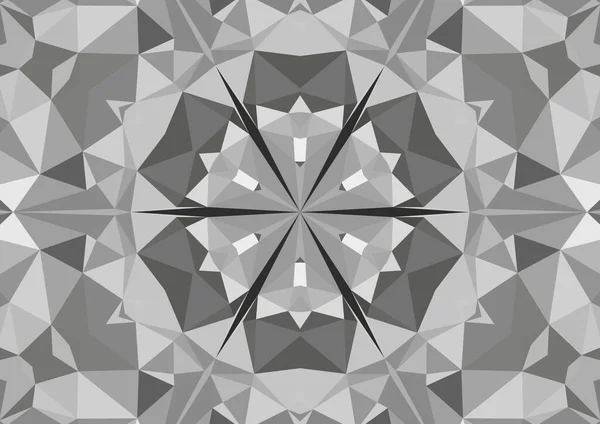 Vintage Dekorativní Monochromatické Pozadí Geometrickým Abstraktním Kaleidoskopickým Symetrickým Vzorem — Stock fotografie