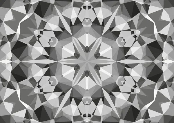 Vintage Dekorativen Monochromen Hintergrund Mit Geometrischen Abstrakten Kaleidoskopischen Symmetrischen Muster — Stockfoto