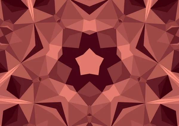 Vintage Dekoratív Piros Háttér Geometriai Absztrakt Kaleidoszkópos Szimmetrikus Minta — Stock Fotó
