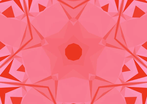 Fondo Rosa Decorativo Vintage Con Patrón Simétrico Caleidoscópico Abstracto Geométrico — Foto de Stock