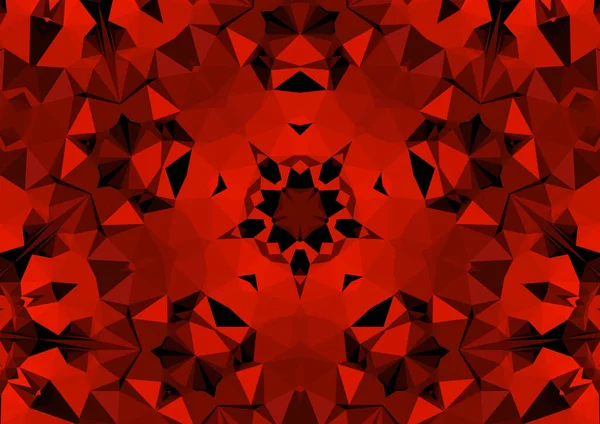 Geometrik Soyut Kaleydoskopik Simetrik Desenli Klasik Dekoratif Kırmızı Arkaplan — Stok fotoğraf