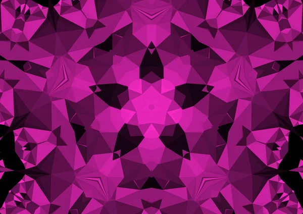 Винтажный Декоративный Розовый Фон Геометрическим Абстрактным Калейдоскопическим Симметричным Узором — стоковое фото