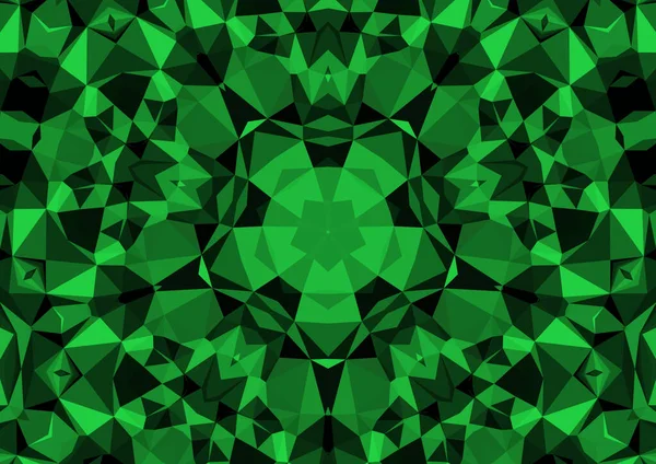 Vintage Dekorativen Grünen Hintergrund Mit Geometrischen Abstrakten Kaleidoskopischen Symmetrischen Muster — Stockfoto