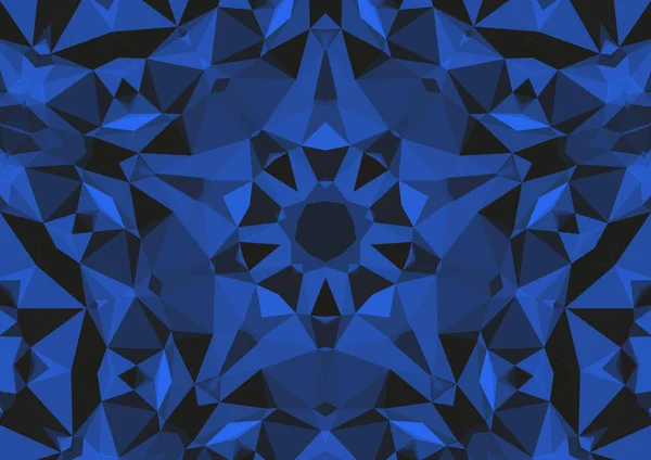 Vintage Decorative Blue Background Geometric Abstract Kaleidoscopic Symmetrical Pattern — Stock Photo, Image