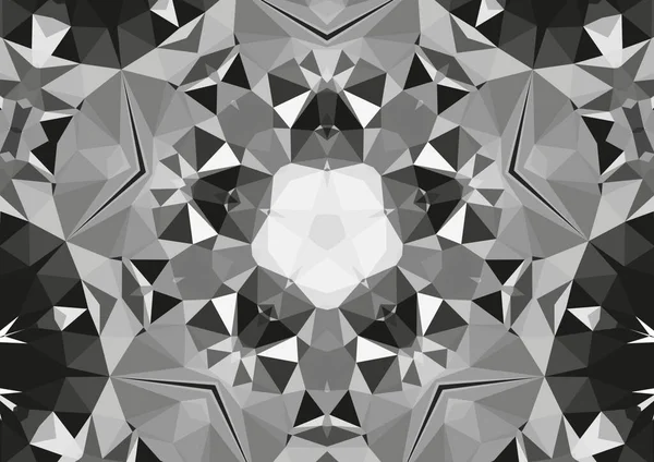Vintage Dekoracyjne Monochromatyczne Tło Geometrycznym Abstrakcyjnym Kalejdoskopowym Symetrycznym Wzorem — Zdjęcie stockowe